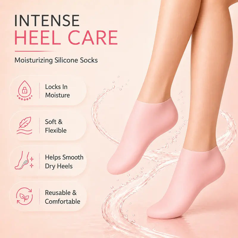 🔥 Reusable Silicone Moisturizing Foot Socks – Hydrating Gel Heel Masks for Dry, Cracked Feet