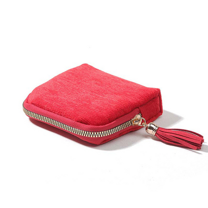💎 Luxe Velvet Travel Jewelry Organizer – 5-Compartment Tangle-Free Storage Bag with Secure Tassel Zipper ✨