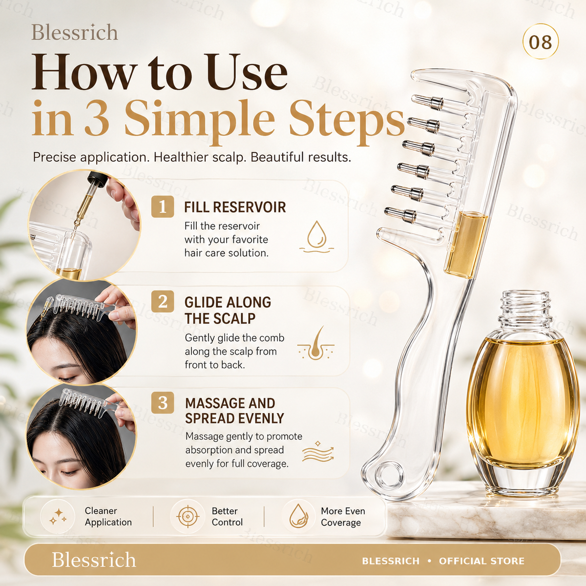 💕Scalp Serum Applicator Comb ⏰