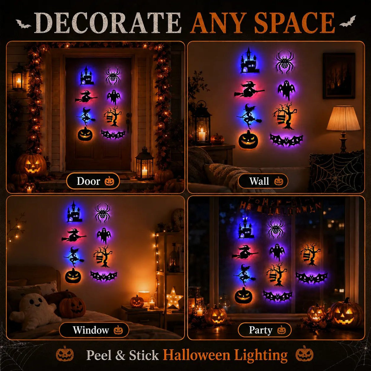 🔥 LAST DAY: 50%–60% OFF | 🎃 Halloween LED Silhouette Wall Light Stickers