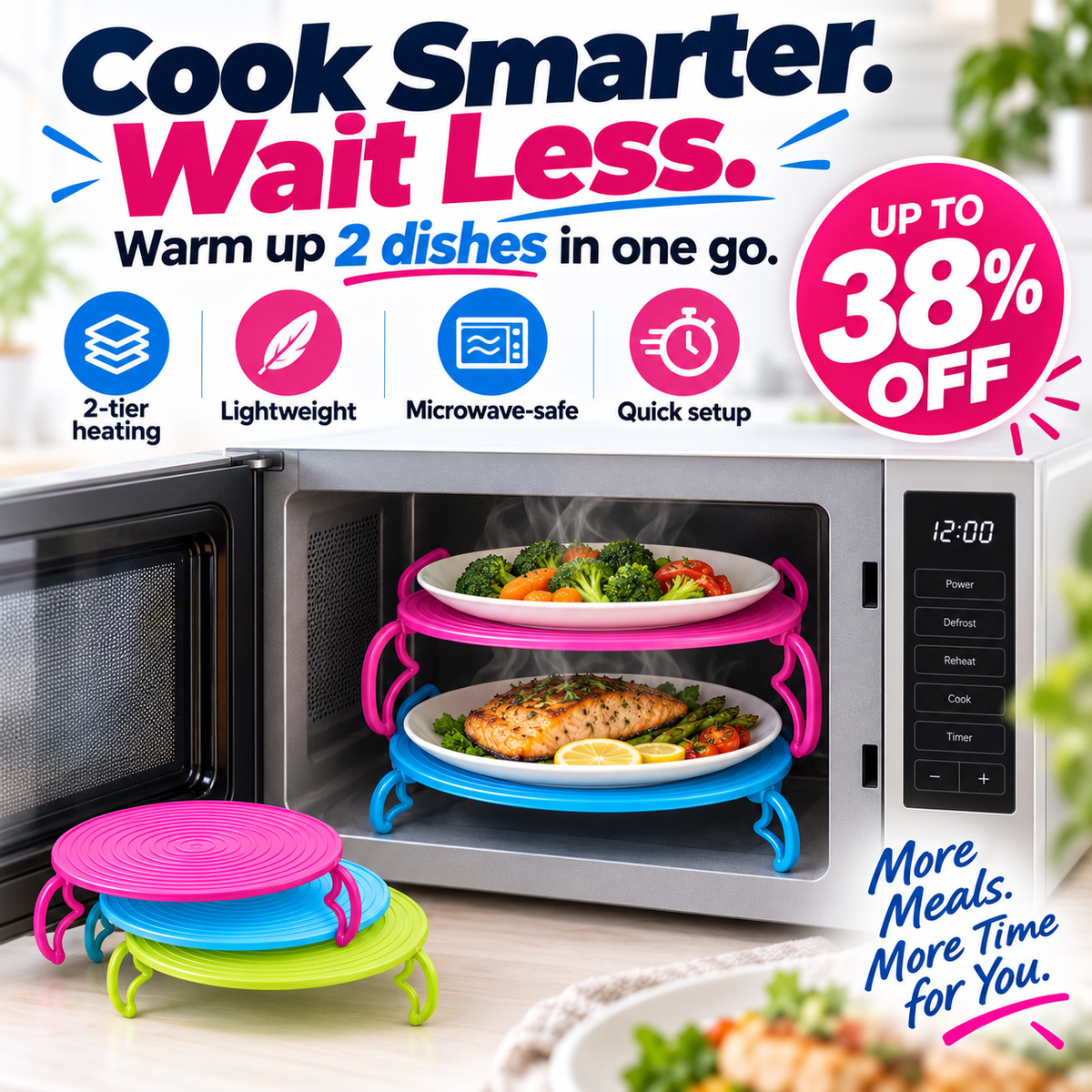 🦃 More Room for Holiday Favorites 🎄 Make space for a second dish. Fold flat when done.