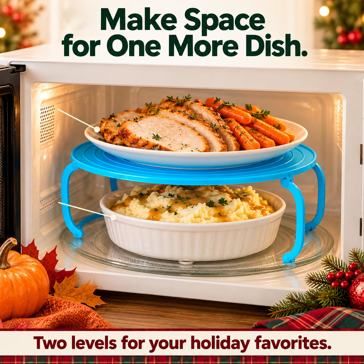 🦃 More Room for Holiday Favorites 🎄 Make space for a second dish. Fold flat when done.