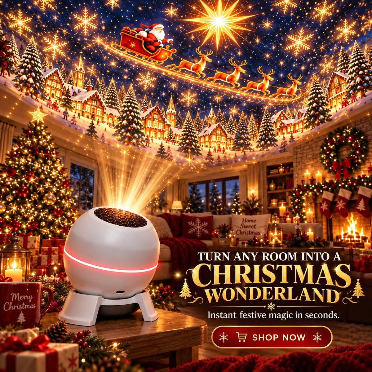 🎄 Christmas Projection Light ✨ Bring the Holiday Magic Home