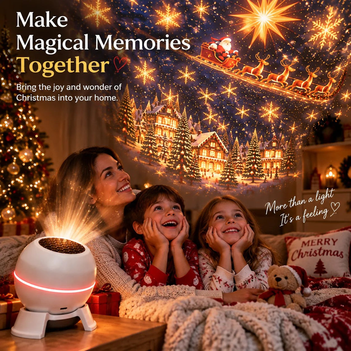 🎄 Christmas Projection Light ✨ Bring the Holiday Magic Home