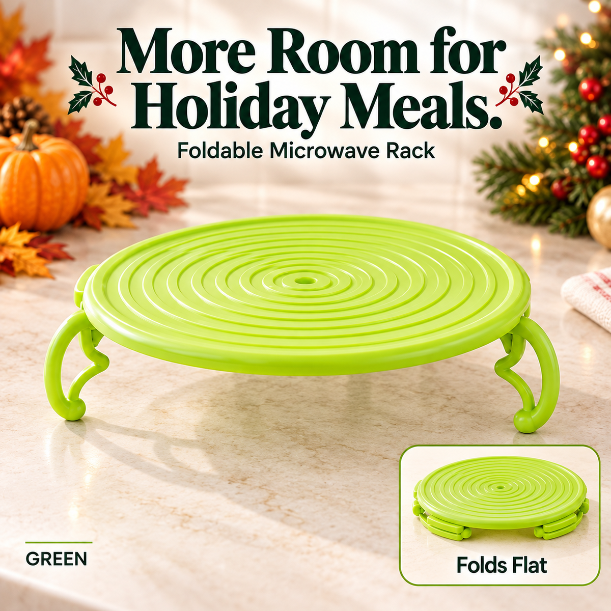 🦃 More Room for Holiday Favorites 🎄 Make space for a second dish. Fold flat when done.