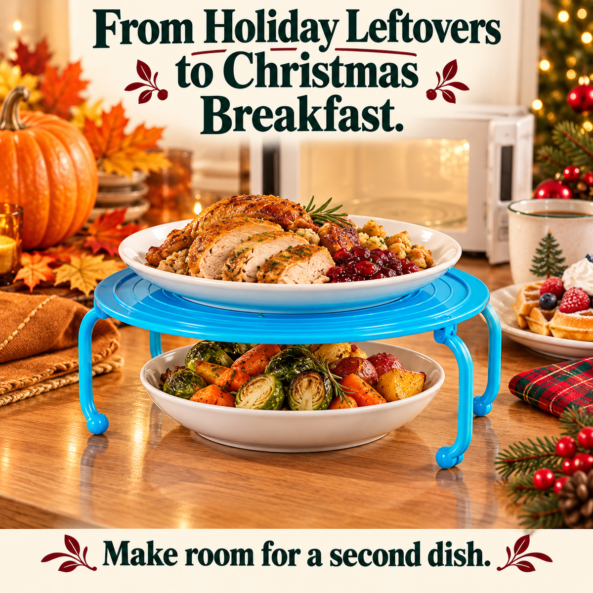 🦃 More Room for Holiday Favorites 🎄 Make space for a second dish. Fold flat when done.