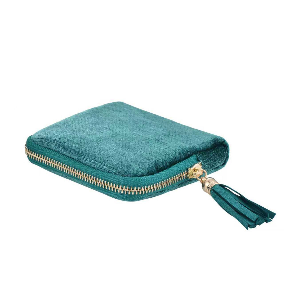 💎 Luxe Velvet Travel Jewelry Organizer – 5-Compartment Tangle-Free Storage Bag with Secure Tassel Zipper ✨