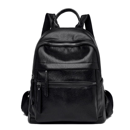 Soft Leather Casual Backpack