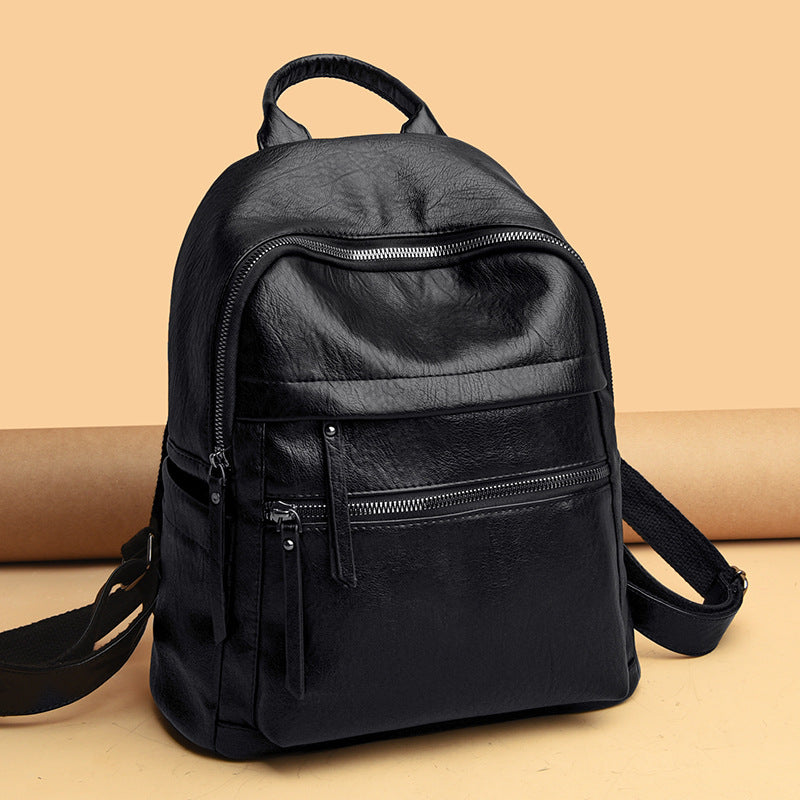 Soft Leather Casual Backpack