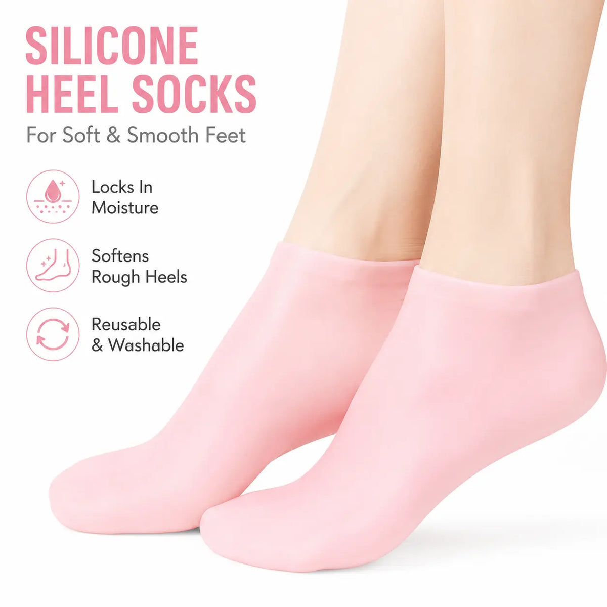 🔥 Reusable Silicone Moisturizing Foot Socks – Hydrating Gel Heel Masks for Dry, Cracked Feet