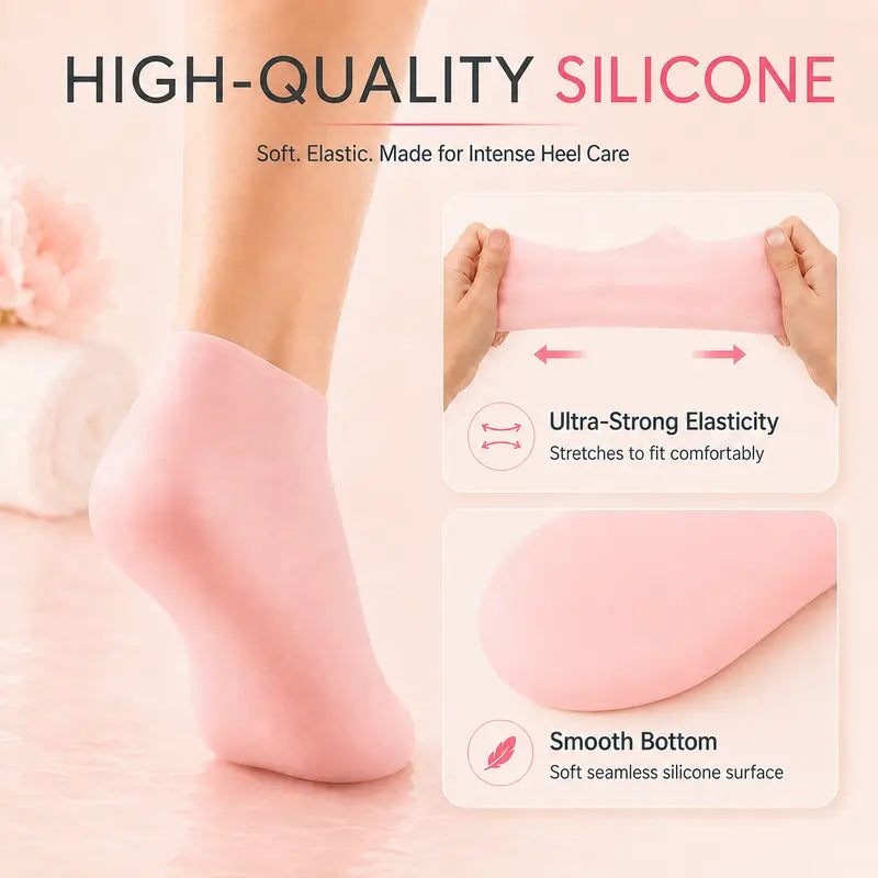 🔥 Reusable Silicone Moisturizing Foot Socks – Hydrating Gel Heel Masks for Dry, Cracked Feet