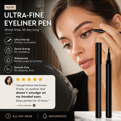 🥳2026 HOT SALE🥳💞50K+ SOLD!👁️💧 BUY 2 GET 1 FREE! Waterproof Liquid Eyeliner – Ultra‑fine tip, fast‑drying, 12H wear. No smudge, no fade. Gentle on eyes. 🖌️✨