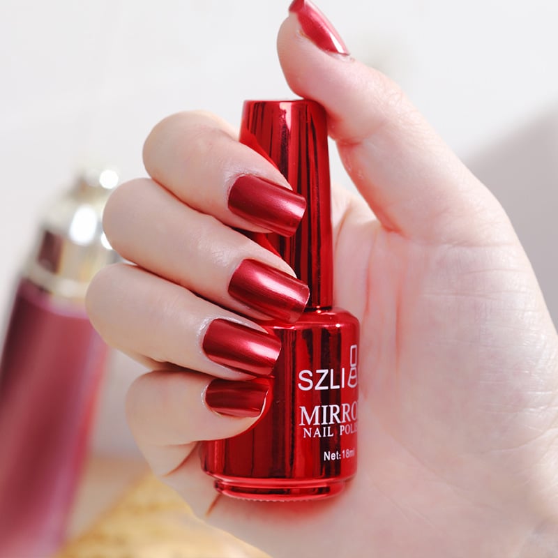 Metallic Mirror Nail Polish – High-Shine Chrome Finish, No UV Needed 🎁 Buy 1 Get 1 FREE ✨ Mirror-Like Shine · ⚡ Fast Air-Dry · 💡 No UV Lamp · 🎨 12 Luxe Shades