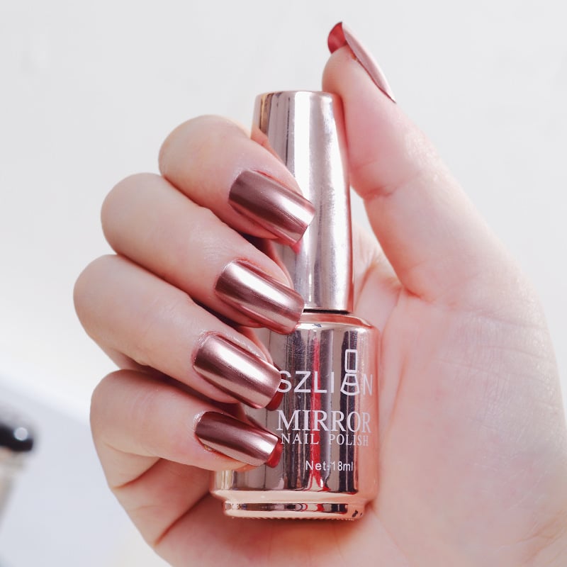Metallic Mirror Nail Polish – High-Shine Chrome Finish, No UV Needed 🎁 Buy 1 Get 1 FREE ✨ Mirror-Like Shine · ⚡ Fast Air-Dry · 💡 No UV Lamp · 🎨 12 Luxe Shades