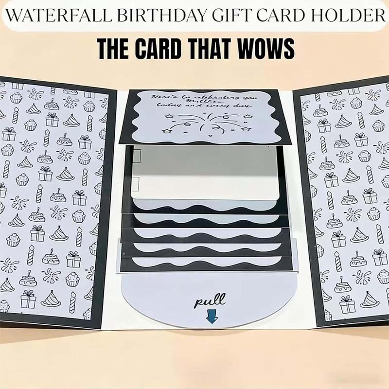 🎂🏆Surprise Price: Only £4.99!!✨Handmade Waterfall Gift Card Booklet💖