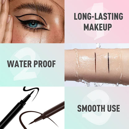 🥳2026 HOT SALE🥳💞50K+ SOLD!👁️💧 BUY 2 GET 1 FREE! Waterproof Liquid Eyeliner – Ultra‑fine tip, fast‑drying, 12H wear. No smudge, no fade. Gentle on eyes. 🖌️✨