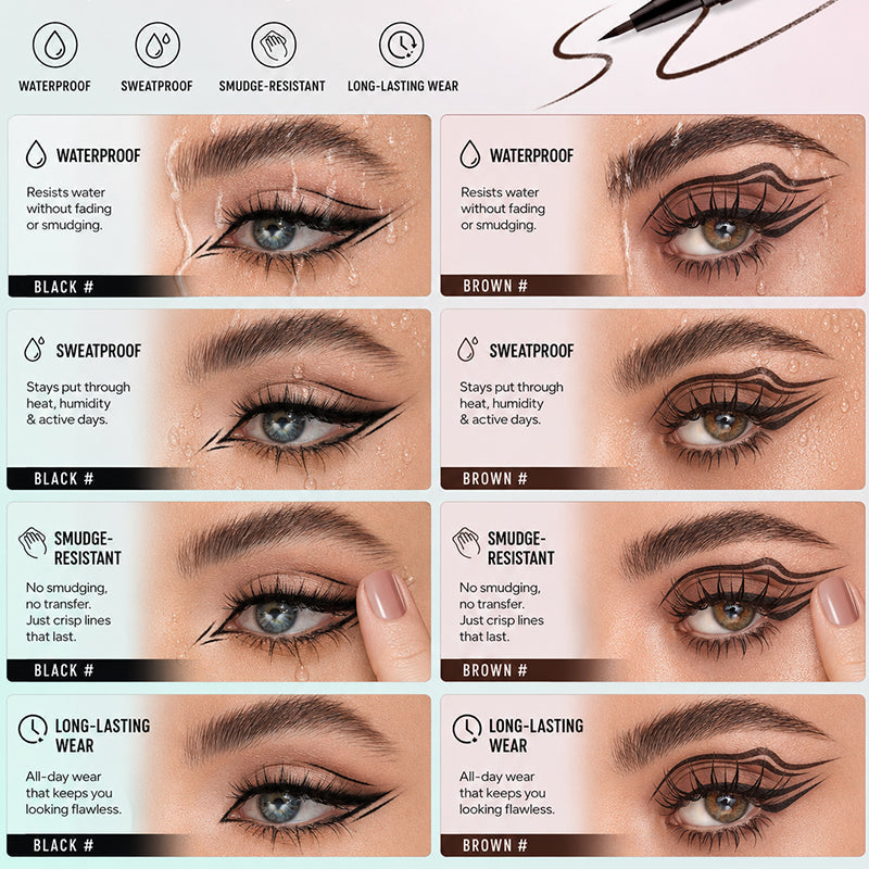 🥳2026 HOT SALE🥳💞50K+ SOLD!👁️💧 BUY 2 GET 1 FREE! Waterproof Liquid Eyeliner – Ultra‑fine tip, fast‑drying, 12H wear. No smudge, no fade. Gentle on eyes. 🖌️✨