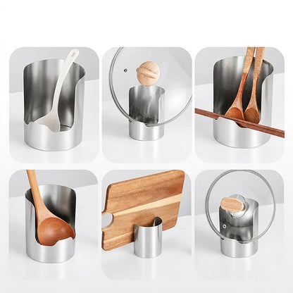 🔥40%-50% OFF🍳2-in-1 Stainless Steel Utensil & Lid Organizer