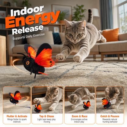🔥 50% OFF | 🦋 Automatic Butterfly Cat Toy – Motion-Activated Realistic Fluttering for Hours of Play