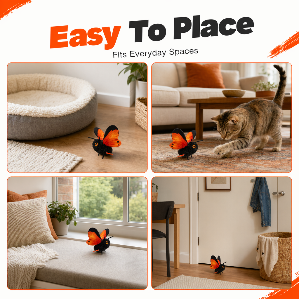 🔥 50% OFF | 🦋 Automatic Butterfly Cat Toy – Motion-Activated Realistic Fluttering for Hours of Play