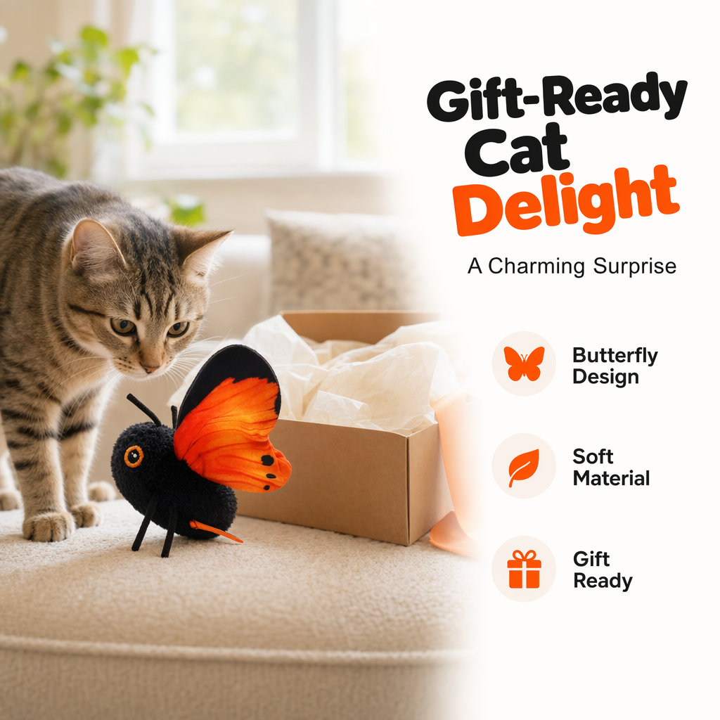 🔥 50% OFF | 🦋 Automatic Butterfly Cat Toy – Motion-Activated Realistic Fluttering for Hours of Play