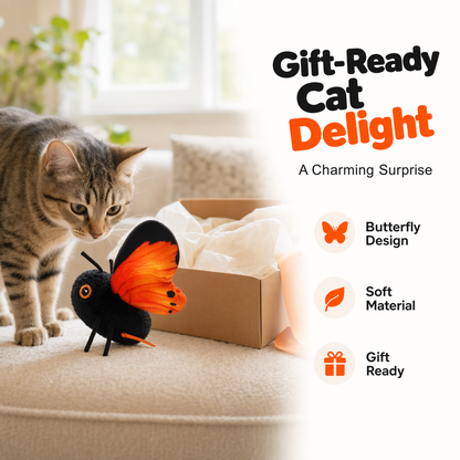 🔥 50% OFF | 🦋 Automatic Butterfly Cat Toy – Motion-Activated Realistic Fluttering for Hours of Play
