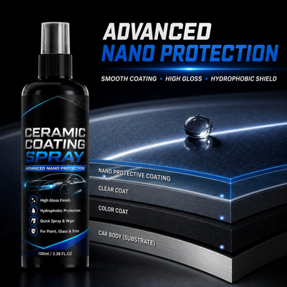 🚗✨ Nano Ceramic Coating Spray – Hydrophobic Protection & Deep Mirror Shine