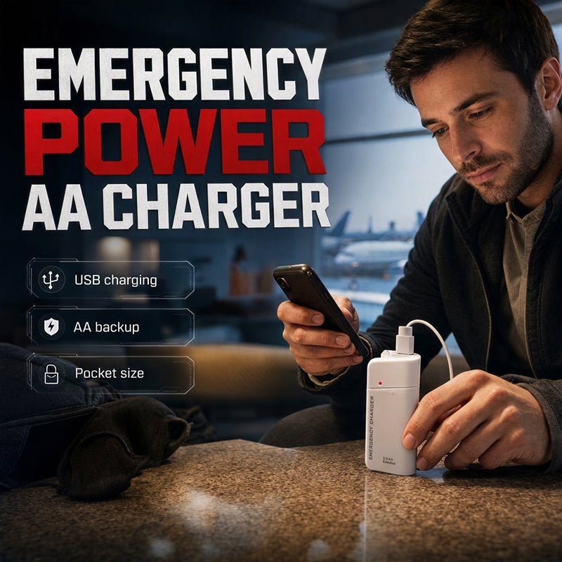 ⏳🔥LIMITED-TIME 25%-54% OFF! ⏰🔋 Phone dead and no outlet in sight? This little charger runs on AA batteries — anywhere, anytime, no wall plug needed. ✨