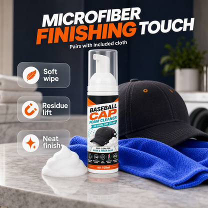 🧢 CHOOSE YOUR CAP CARE KIT  Keep your favorite caps looking fresh — without a full wash.  Each kit includes a No-Rinse Cap Foam Cleaner + Microfiber Cleaning Cloth.✨