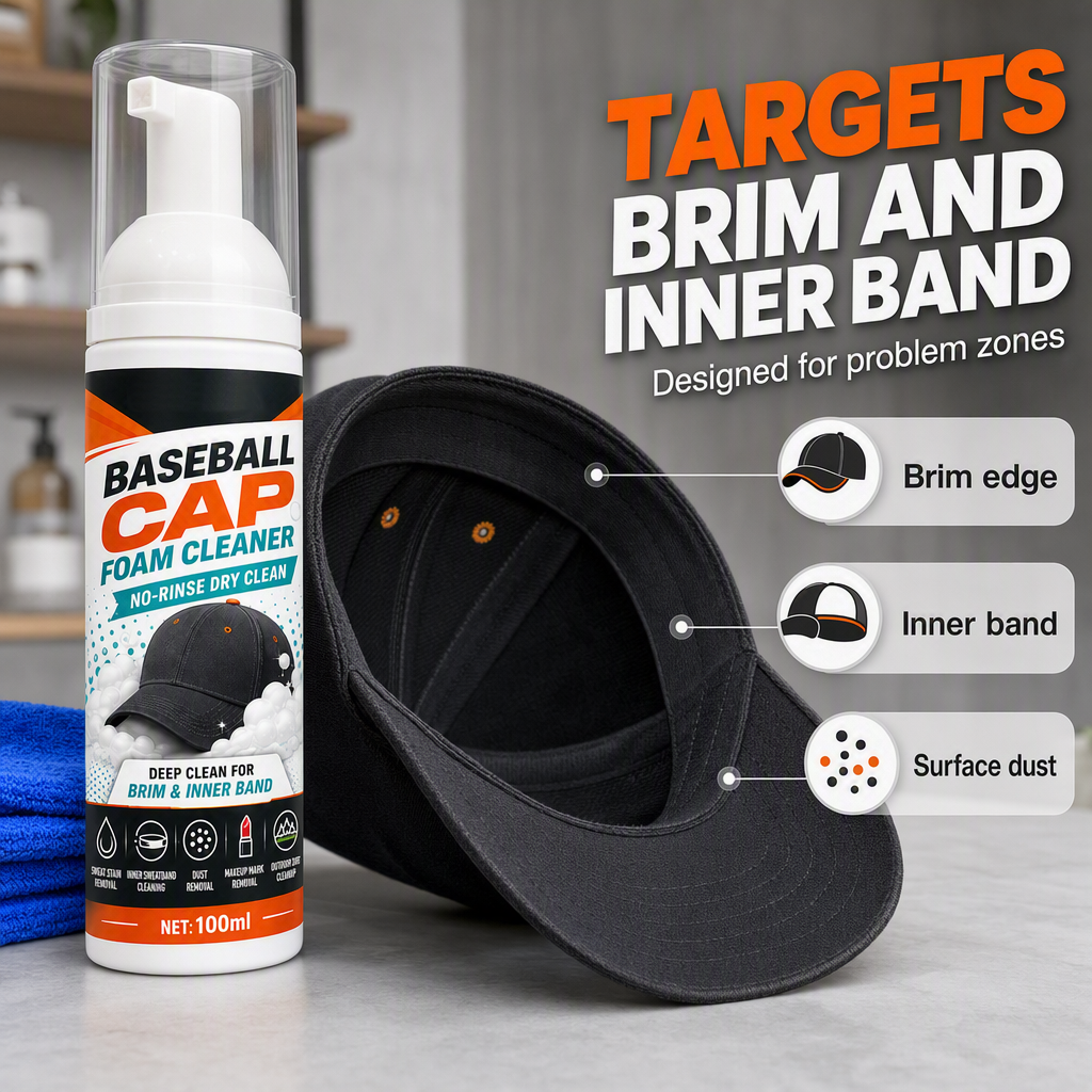 🧢 CHOOSE YOUR CAP CARE KIT  Keep your favorite caps looking fresh — without a full wash.  Each kit includes a No-Rinse Cap Foam Cleaner + Microfiber Cleaning Cloth.✨